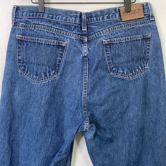 Nautica Classic High Rise Straight Leg Jeans 100% Cotton Rigid Med. Wash Work - Picture 5 of 16